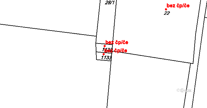 Osek 45143528 na parcele st. 1133 v KÚ Osek u Duchcova, Katastrální mapa
