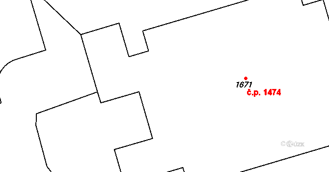 Kojetín I-Město 1474, Kojetín na parcele st. 1671 v KÚ Kojetín, Katastrální mapa