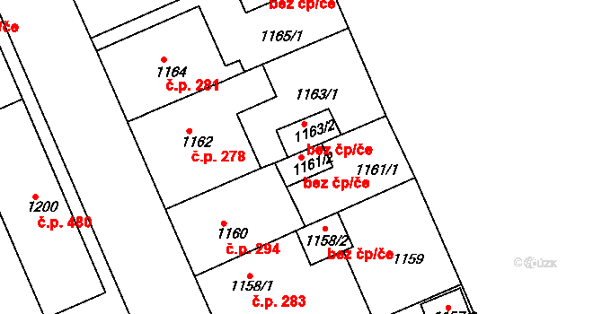 Proboštov 49460528 na parcele st. 1161/2 v KÚ Proboštov u Teplic, Katastrální mapa
