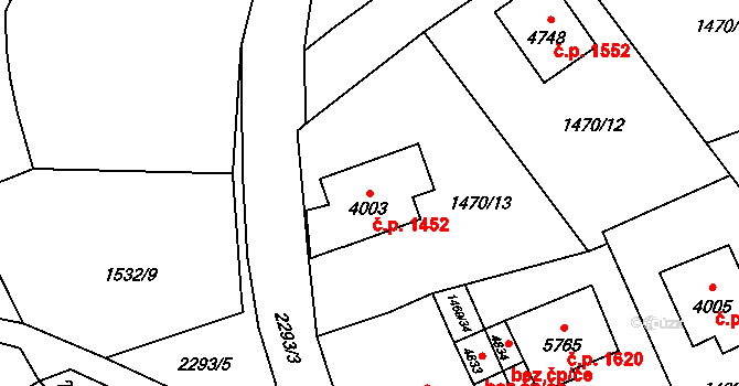 Beroun-Město 1452, Beroun na parcele st. 4003 v KÚ Beroun, Katastrální mapa