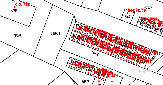 Černovice 483 na parcele st. 594 v KÚ Černovice u Tábora, Katastrální mapa