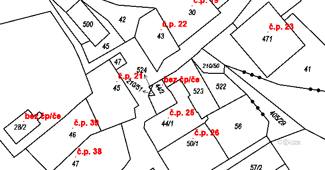 Chvatěruby 101133529 na parcele st. 44/2 v KÚ Chvatěruby, Katastrální mapa