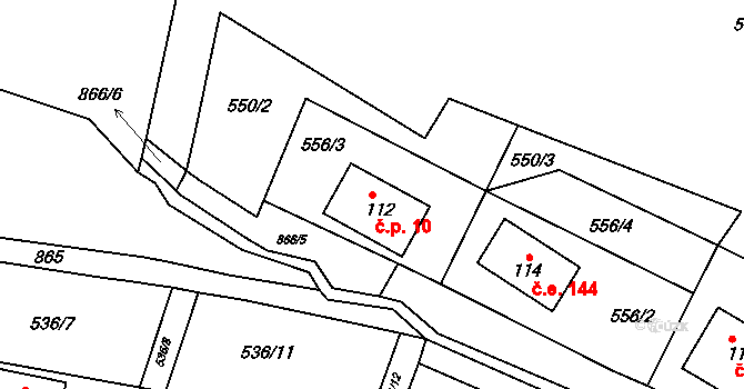 Kunratice 10, Šluknov na parcele st. 112 v KÚ Kunratice u Šluknova, Katastrální mapa