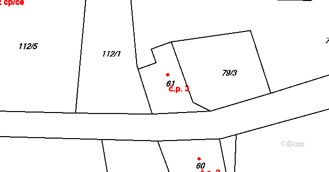 Horní Světlá 3, Mařenice na parcele st. 61 v KÚ Horní Světlá pod Luží, Katastrální mapa