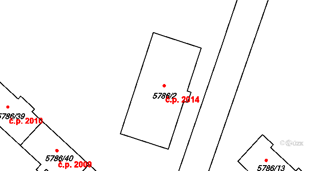 Česká Lípa 2014 na parcele st. 5786/2 v KÚ Česká Lípa, Katastrální mapa