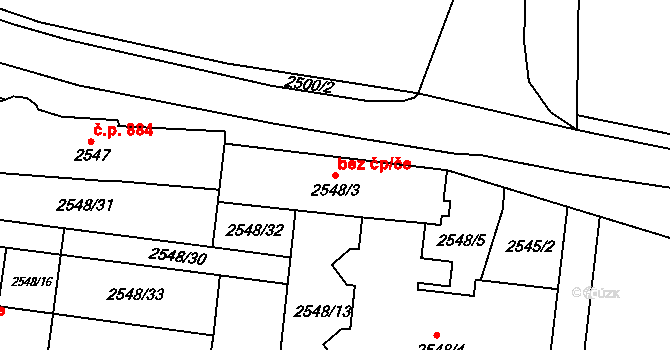 Krnov 39893529 na parcele st. 2548/3 v KÚ Opavské Předměstí, Katastrální mapa
