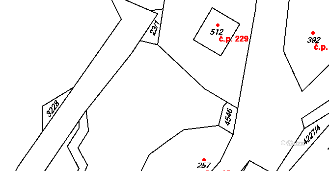 Vysoké Pole 46 na parcele st. 253/1 v KÚ Vysoké Pole, Katastrální mapa