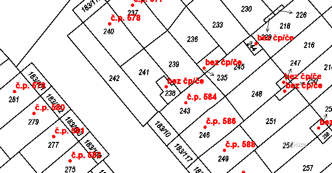 Lednice 40777529 na parcele st. 238 v KÚ Lednice na Moravě, Katastrální mapa