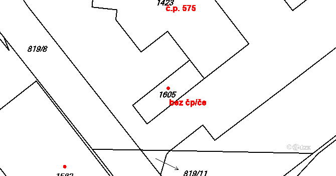 Holýšov 41622529 na parcele st. 1605 v KÚ Holýšov, Katastrální mapa