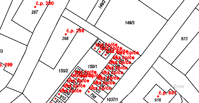 Chrast 43728529 na parcele st. 940 v KÚ Chrast, Katastrální mapa