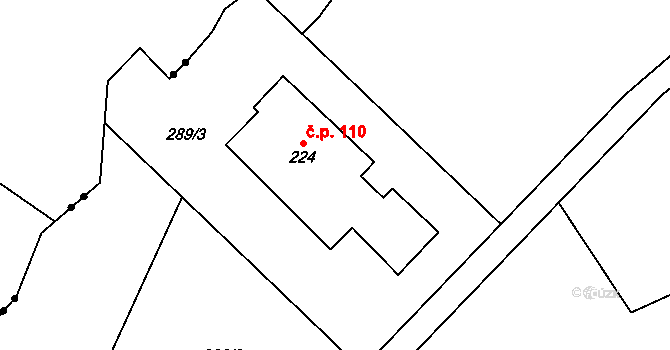 Teplice nad Metují 110 na parcele st. 224 v KÚ Teplice nad Metují, Katastrální mapa