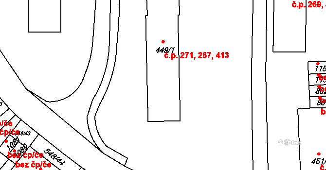 Adamov 267,271,413 na parcele st. 449/1 v KÚ Adamov, Katastrální mapa