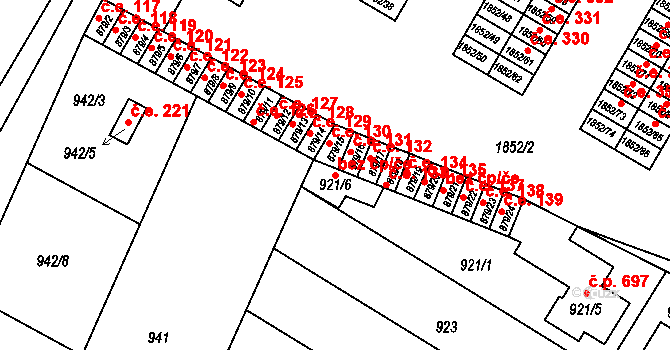 Hrušovany u Brna 87070529 na parcele st. 921/6 v KÚ Hrušovany u Brna, Katastrální mapa