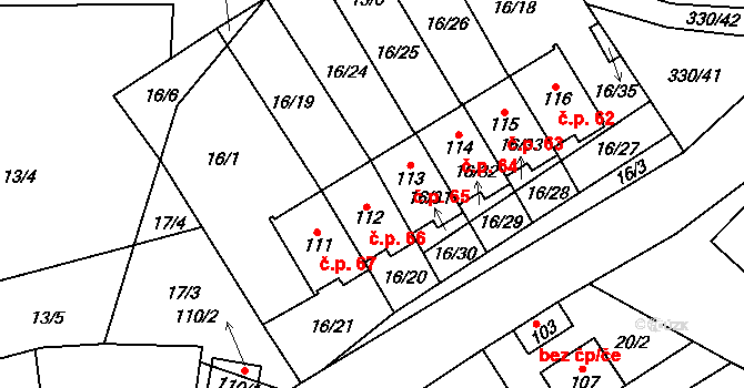 Svinný 66, Chotěboř na parcele st. 112 v KÚ Svinný, Katastrální mapa