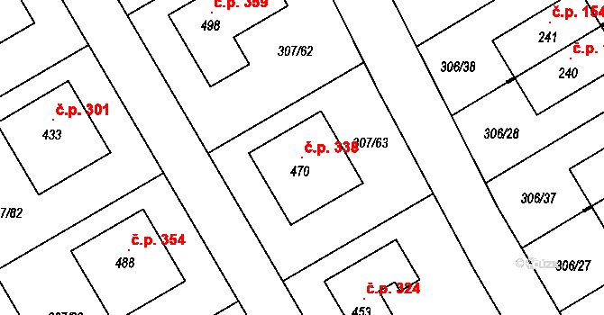 Herink 338 na parcele st. 470 v KÚ Herink, Katastrální mapa