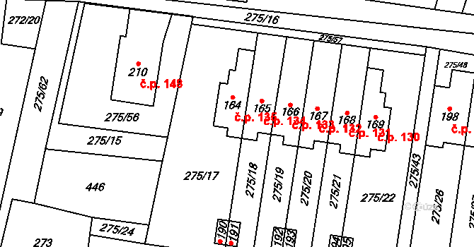 Cerekvice nad Bystřicí 135 na parcele st. 164 v KÚ Cerekvice nad Bystřicí, Katastrální mapa