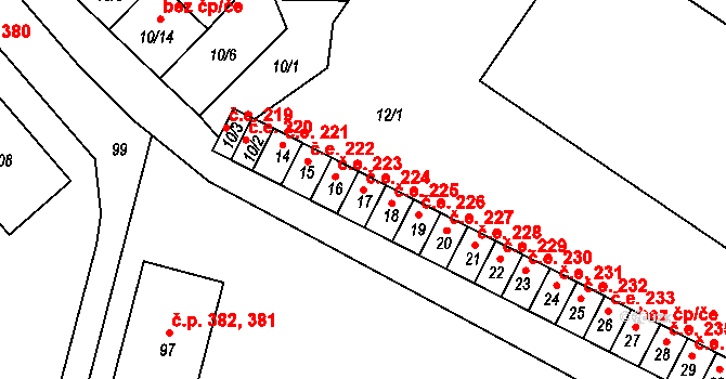Miřetice u Klášterce nad Ohří 224, Klášterec nad Ohří na parcele st. 17 v KÚ Miřetice u Klášterce nad Ohří, Katastrální mapa