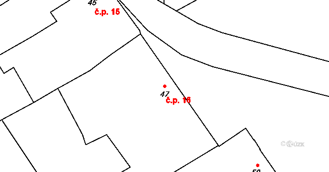 Myslechovice 16, Litovel na parcele st. 47 v KÚ Myslechovice, Katastrální mapa