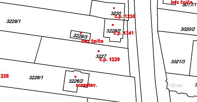 České Budějovice 6 1229, České Budějovice na parcele st. 3227 v KÚ České Budějovice 6, Katastrální mapa