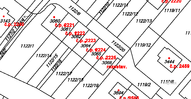 Brandýs nad Labem 2225, Brandýs nad Labem-Stará Boleslav na parcele st. 3065 v KÚ Brandýs nad Labem, Katastrální mapa