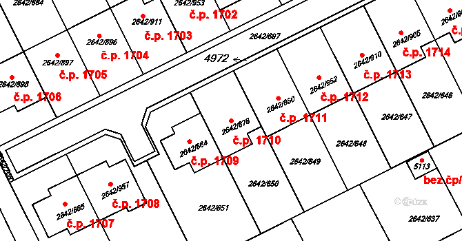 Kuřim 1710 na parcele st. 2642/878 v KÚ Kuřim, Katastrální mapa