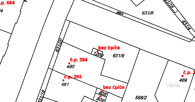 Osek 39154530 na parcele st. 1209 v KÚ Osek u Duchcova, Katastrální mapa