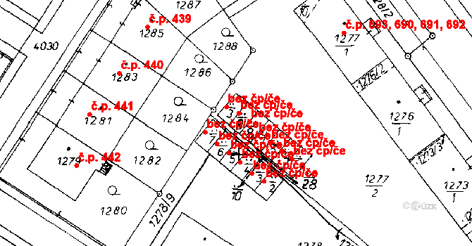 Poděbrady 40044530 na parcele st. 1277/9 v KÚ Poděbrady, Katastrální mapa