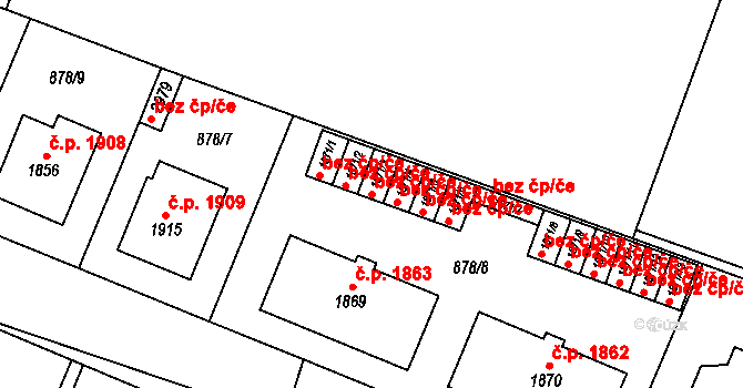Nový Bydžov 40287530 na parcele st. 1871/3 v KÚ Nový Bydžov, Katastrální mapa