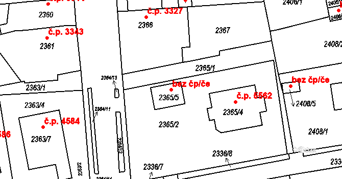 Chomutov 43134530 na parcele st. 2365/5 v KÚ Chomutov II, Katastrální mapa