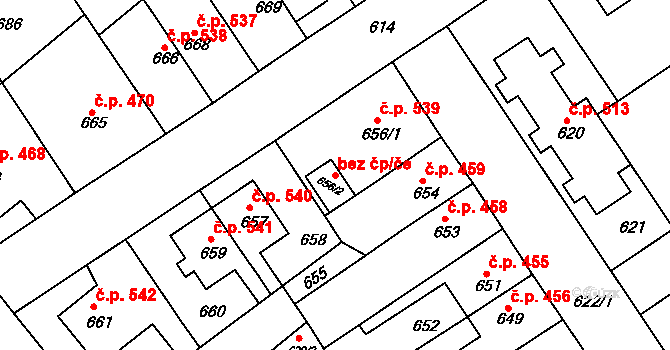 Semily 43516530 na parcele st. 656/2 v KÚ Semily, Katastrální mapa
