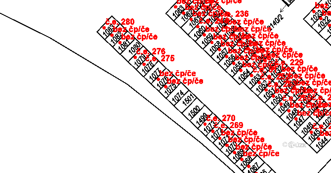 Pacov 45275530 na parcele st. 1075 v KÚ Pacov, Katastrální mapa