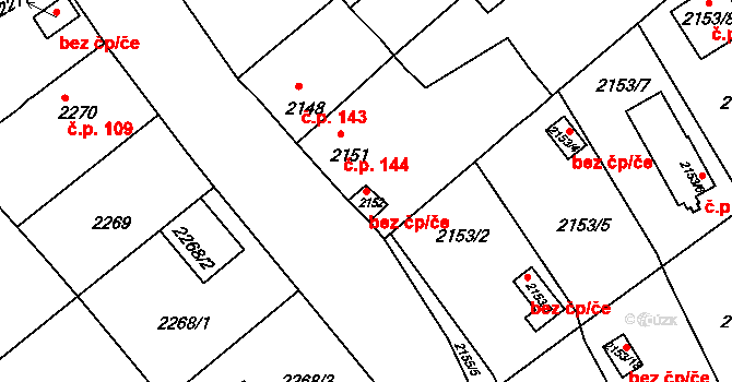 Černovice 47723530 na parcele st. 2152 v KÚ Černovice u Chomutova, Katastrální mapa