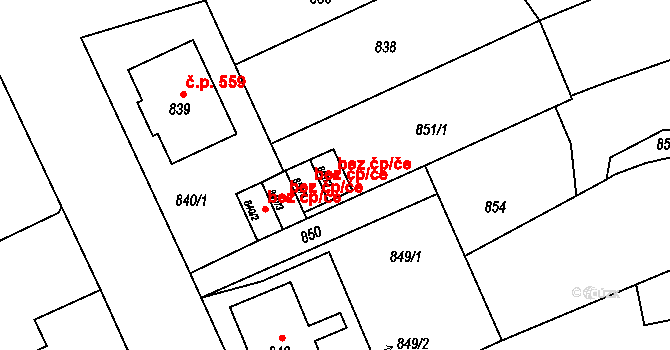 Odry 49644530 na parcele st. 851/2 v KÚ Odry, Katastrální mapa