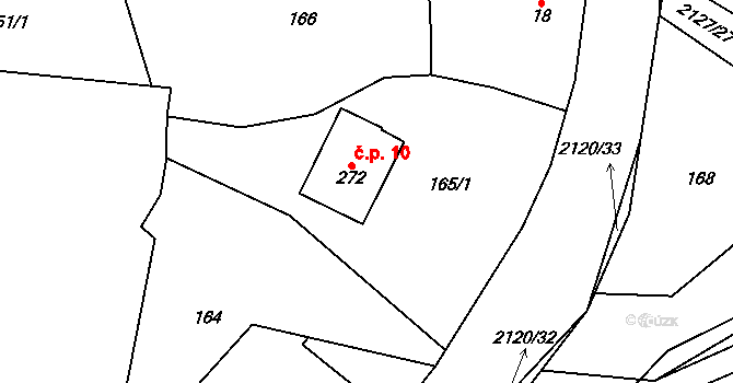 Ženklava 10 na parcele st. 272 v KÚ Ženklava, Katastrální mapa