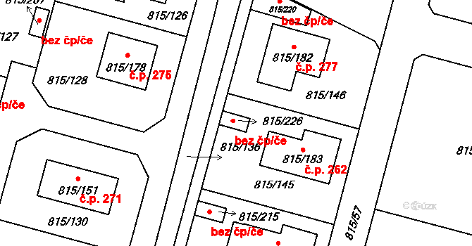 Litvínovice 88646530 na parcele st. 815/226 v KÚ Litvínovice, Katastrální mapa