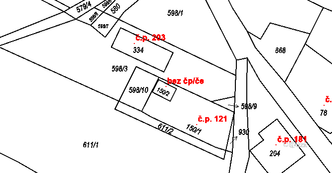 Bechlín 104479531 na parcele st. 150/2 v KÚ Předonín, Katastrální mapa