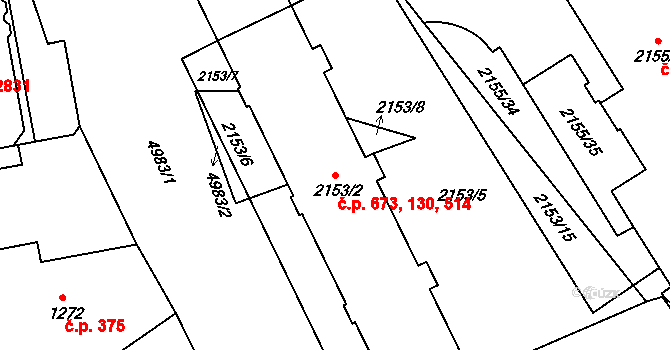 Přerov I-Město 130,514,673, Přerov na parcele st. 2153/2 v KÚ Přerov, Katastrální mapa