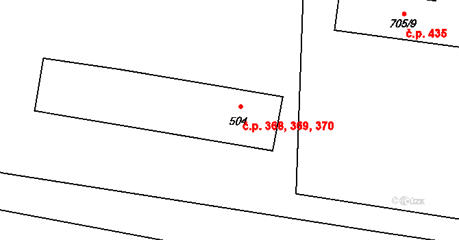 Stochov 368,369,370 na parcele st. 504 v KÚ Stochov, Katastrální mapa