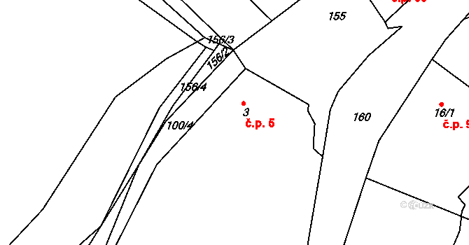 Perštejnec 5, Kutná Hora na parcele st. 3 v KÚ Perštejnec, Katastrální mapa