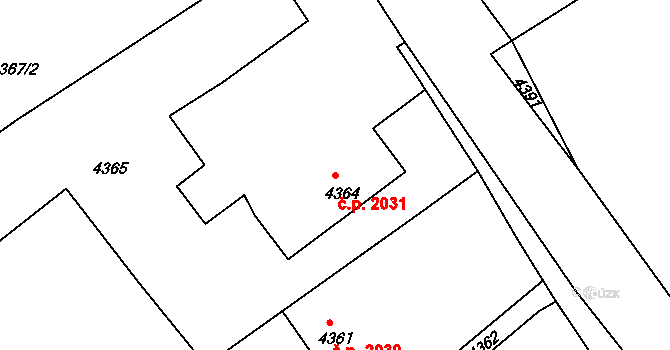 Mělník 2031 na parcele st. 4364/1 v KÚ Mělník, Katastrální mapa