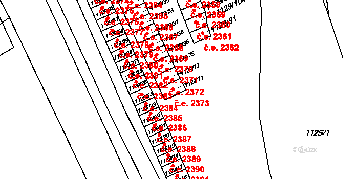 Jihlava 2373 na parcele st. 1129/71 v KÚ Jihlava, Katastrální mapa