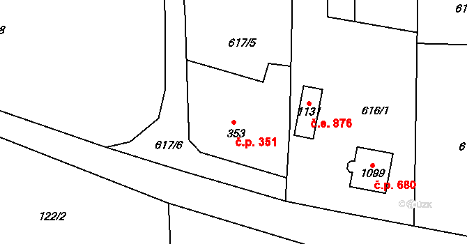 Bohosudov 351, Krupka na parcele st. 353 v KÚ Bohosudov, Katastrální mapa