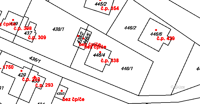Děčín XXXII-Boletice nad Labem 338, Děčín na parcele st. 446/4 v KÚ Boletice nad Labem, Katastrální mapa