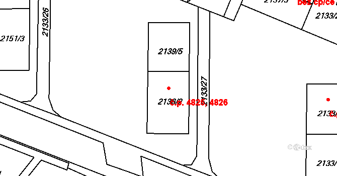 Chomutov 4825,4826 na parcele st. 2136/2 v KÚ Chomutov II, Katastrální mapa