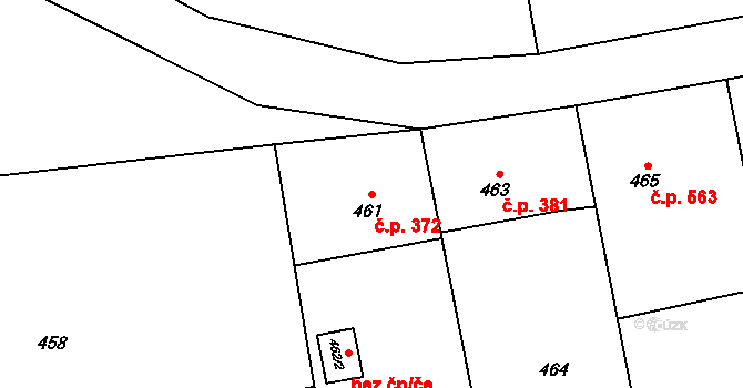 Louky 372, Karviná na parcele st. 461 v KÚ Louky nad Olší, Katastrální mapa