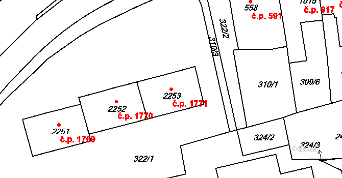 Česká Třebová 1771 na parcele st. 2253 v KÚ Česká Třebová, Katastrální mapa