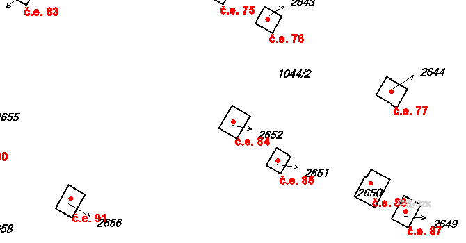 Hamrníky 84, Mariánské Lázně na parcele st. 2652 v KÚ Úšovice, Katastrální mapa