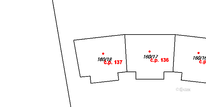 Slupečná 137, Lipno nad Vltavou na parcele st. 160/18 v KÚ Lipno nad Vltavou, Katastrální mapa