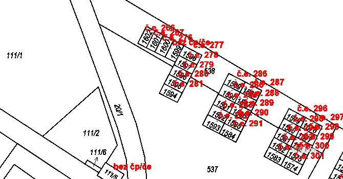 Ostopovice 281, Katastrální mapa