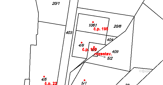 Popkovice 160, Pardubice na parcele st. 4/6 v KÚ Popkovice, Katastrální mapa